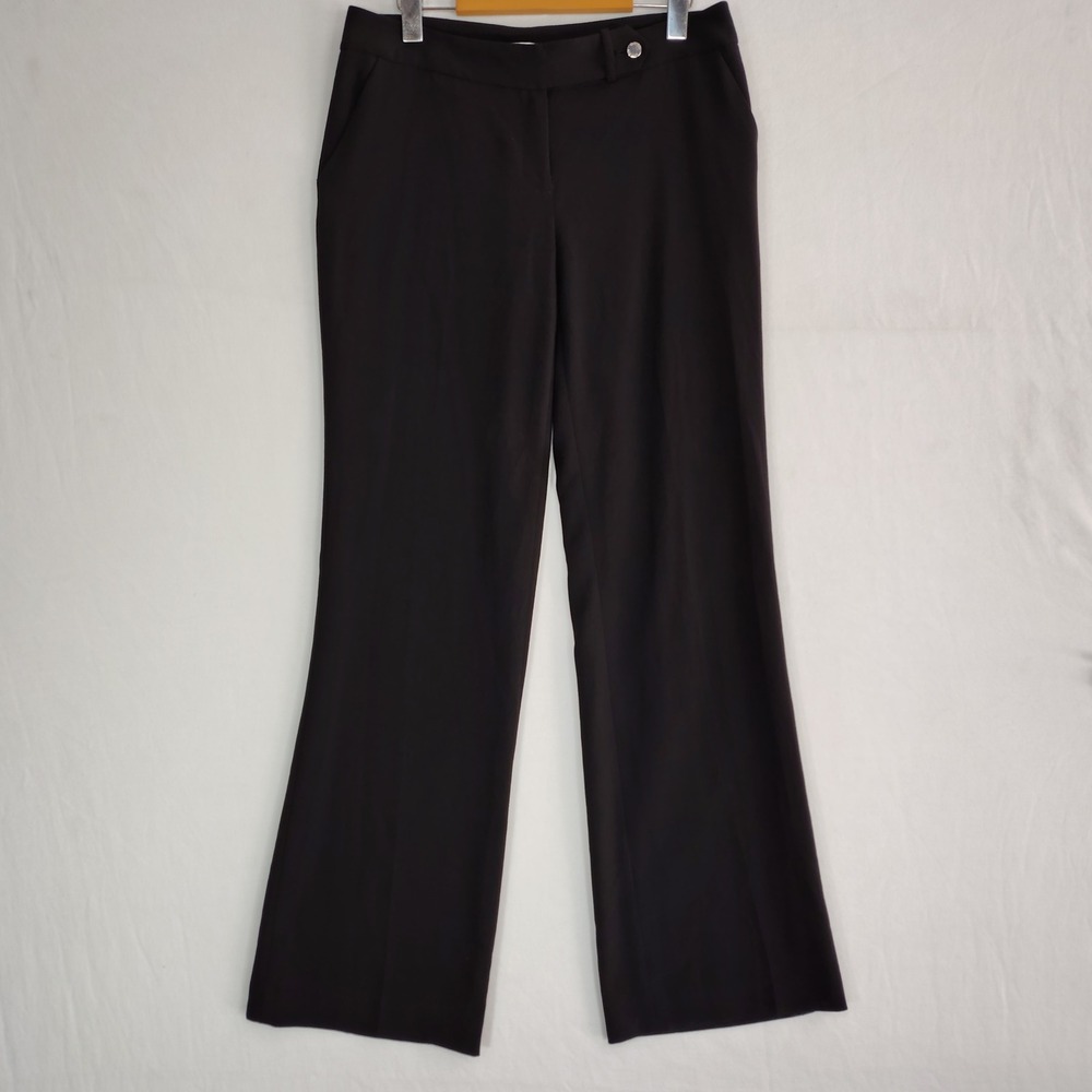 Calvin Klein Black Flare Leg Dress Pants Office Trousers Professional Womens